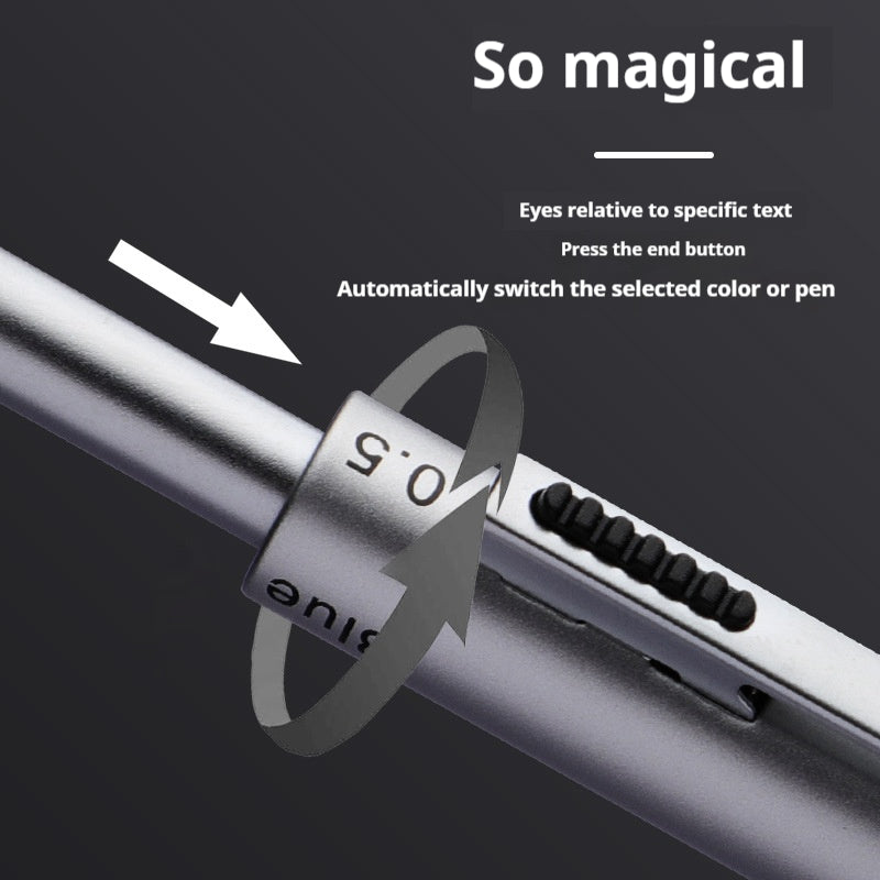 A creative 3-color ballpoint pen with a built-in mechanical pencil