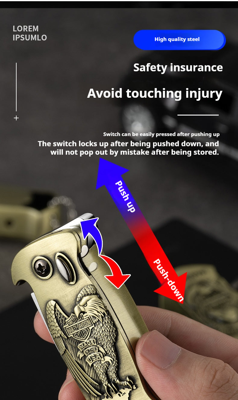 Multifunctional outdoor knife with bottle opener & windproof gas lighter QT088