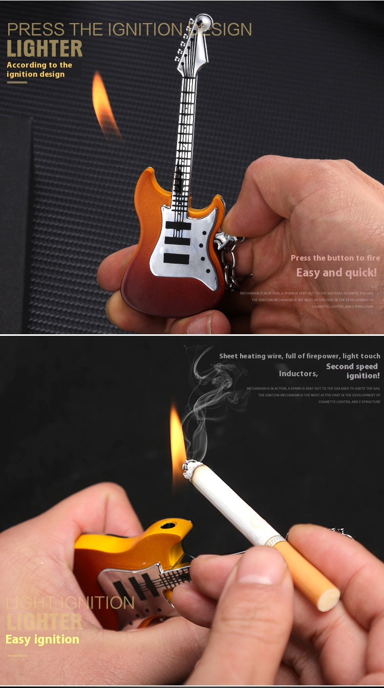 Wholesale Creative Gas-Powered Guitar Keychain Lighter PF003