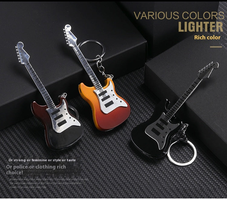 Wholesale Creative Gas-Powered Guitar Keychain Lighter PF003