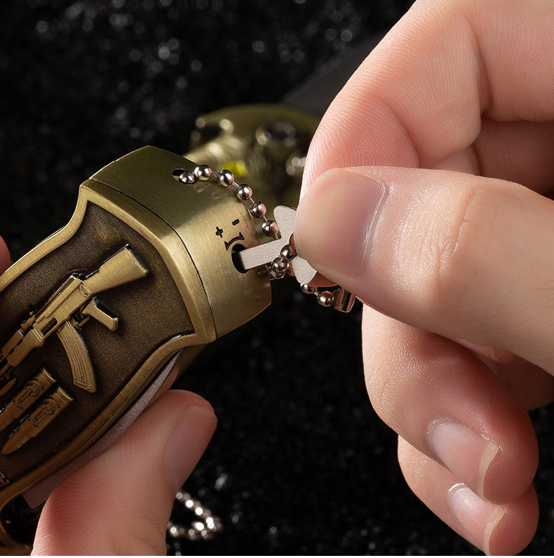 Multifunctional outdoor knife with bottle opener & windproof gas lighter QT088