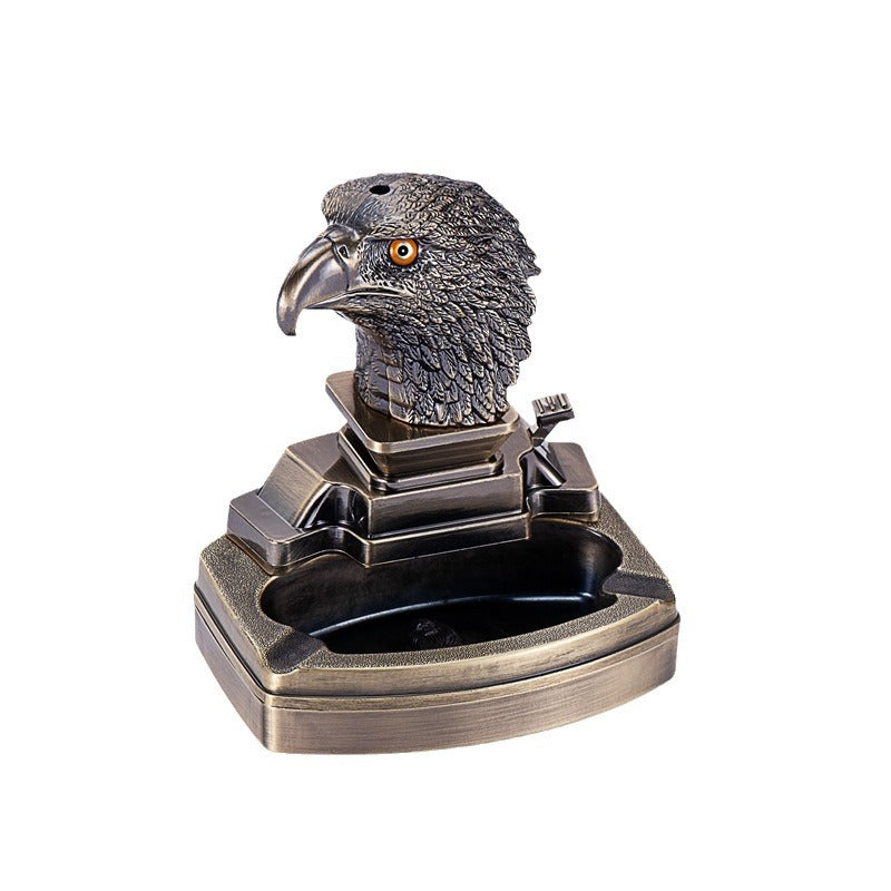 QT0066-DH-A802 Eagle Head ashtray with gas lighter