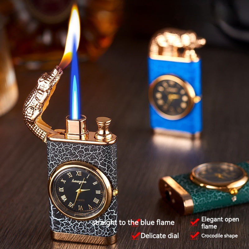 QT0069- A081double flame Crocodile dial gas lighter