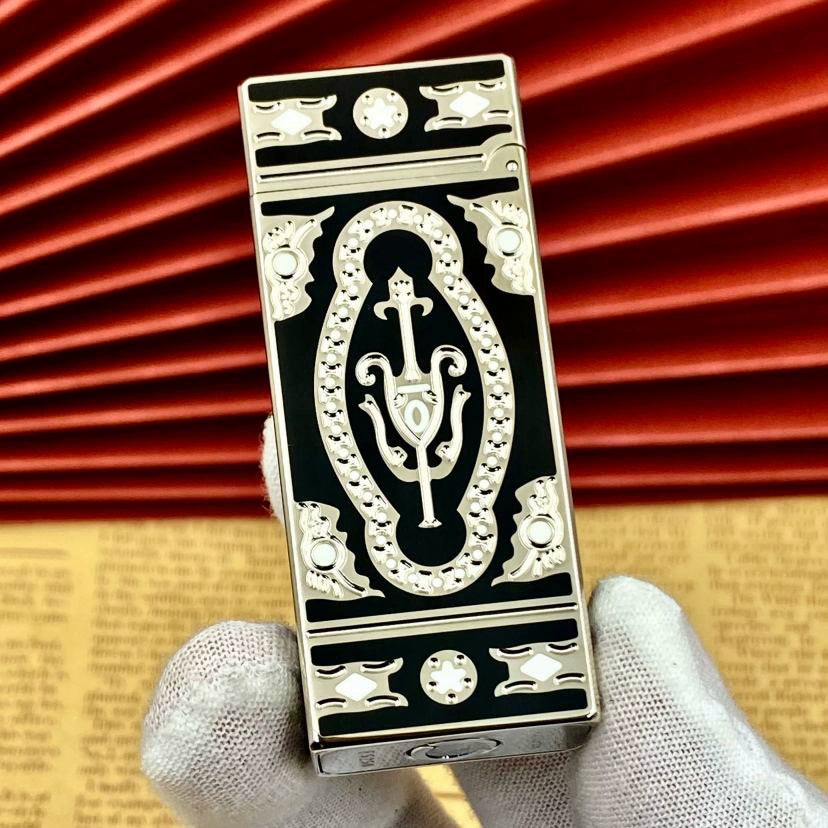 RY015- handmade brass silver black pattern Kerosene lighter