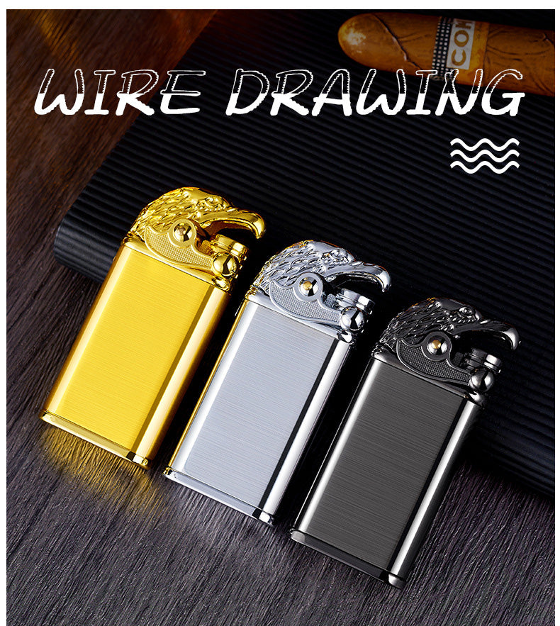 Wholesale  Eagle head rocker flame-resistant gas lighter PF026