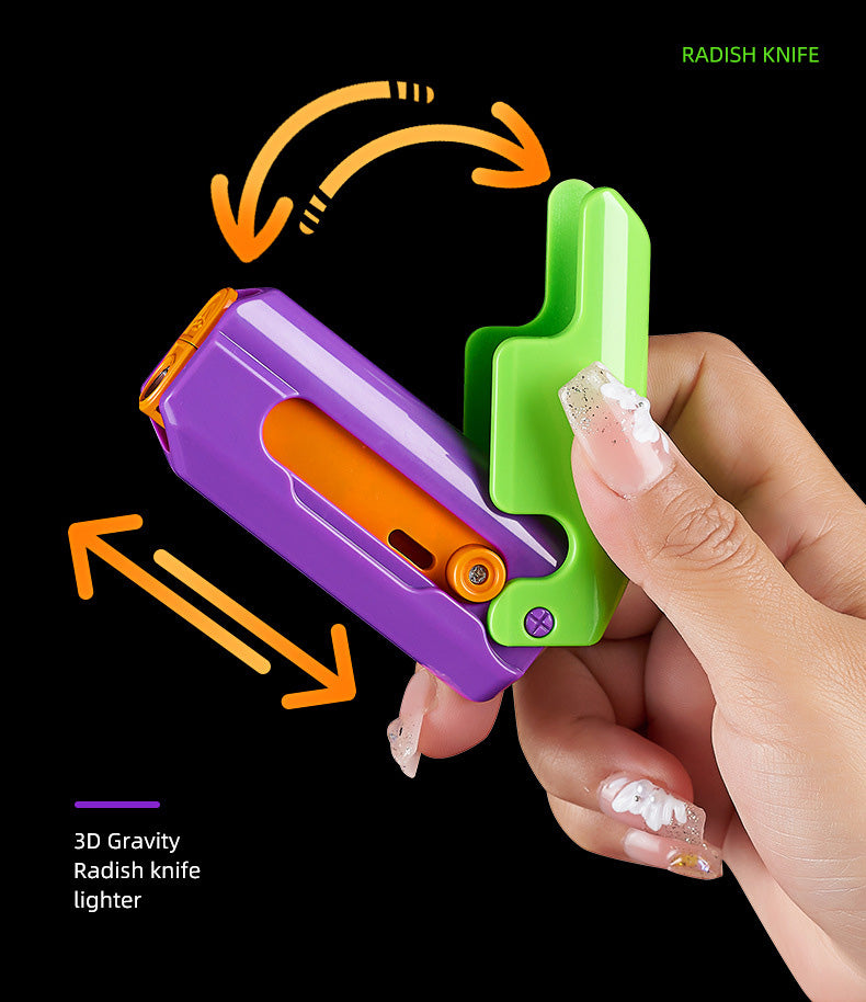 Wholesale Gravity-Activated Carrot Knife Fun Windproof Lighter PF025