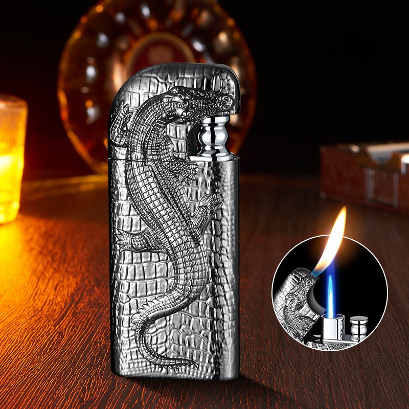 QT051-Crocodile Gas Cool Flame Windproof Lighter