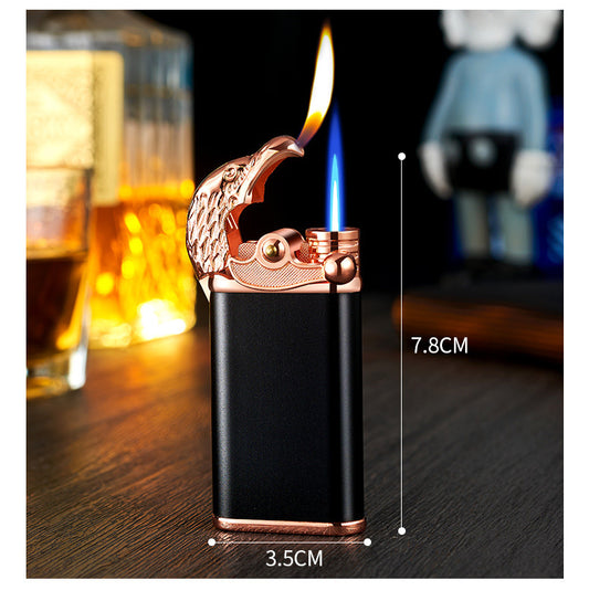 Wholesale  Eagle head rocker flame-resistant gas lighter PF026