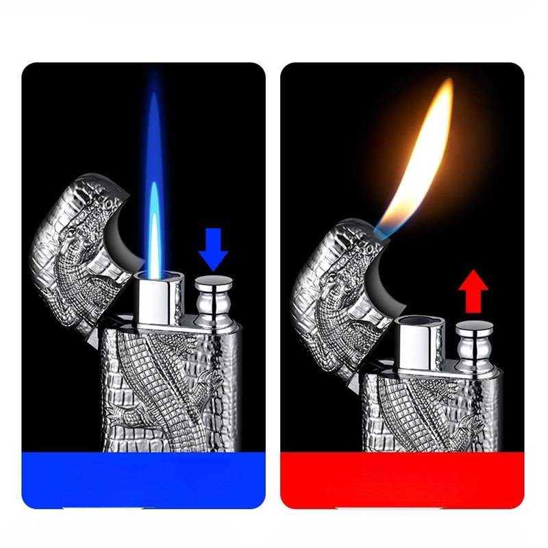 QT051-Crocodile Gas Cool Flame Windproof Lighter