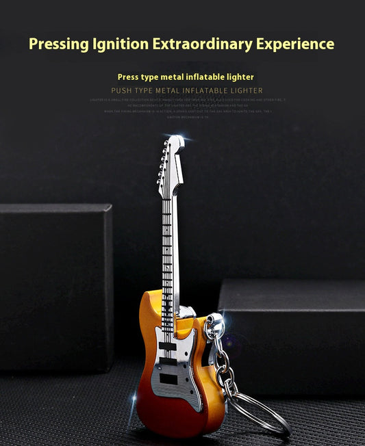 Wholesale Creative Gas-Powered Guitar Keychain Lighter PF003
