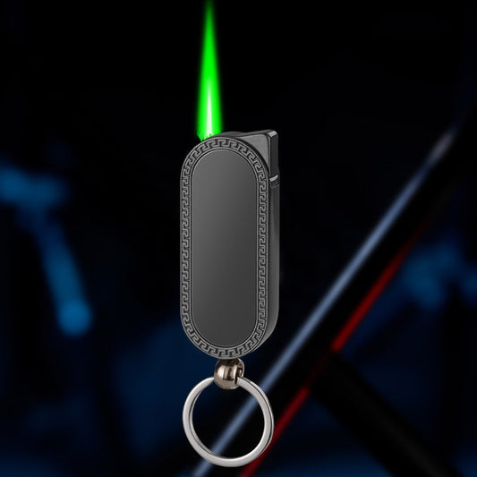 Keychain gas lighter with mirror & windproof function